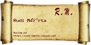 Rudi Márta névjegykártya